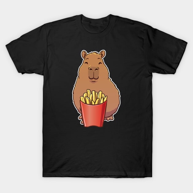 Capybara French Fries T-Shirt by capydays